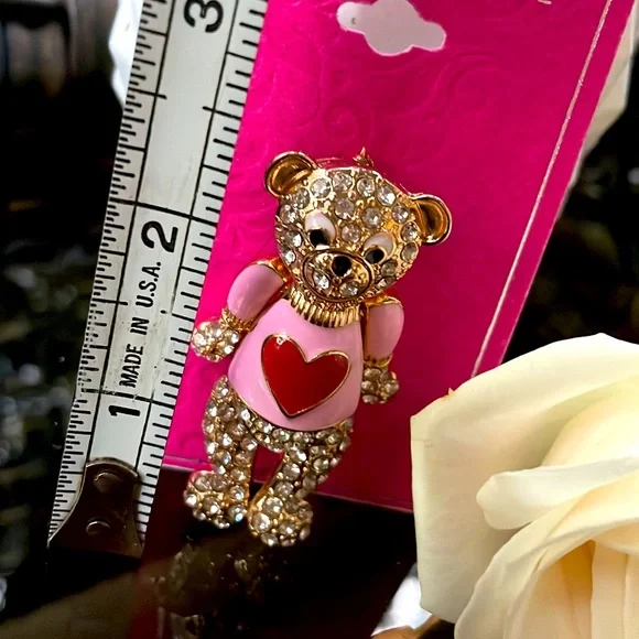 Bear Rhinestone Brooch Pin - Picture 4 of 5